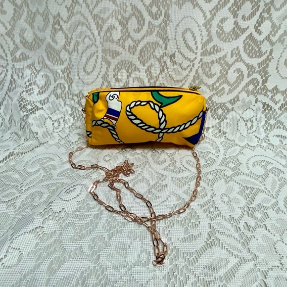 Christian Dior Yellow Abstract Canvas Cosmetic Pouch- Crossbody 6in x 3in x 2in - Picture 8 of 12